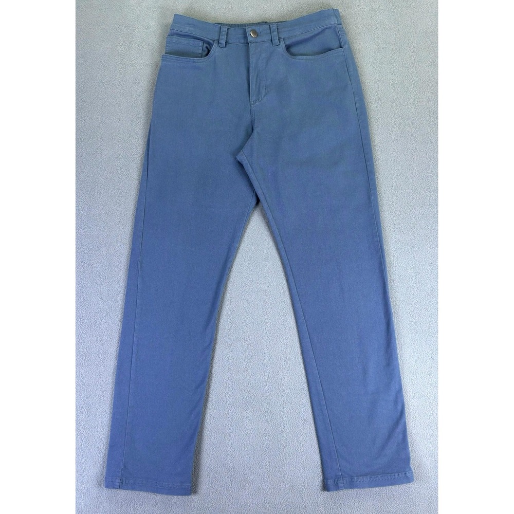 Pact Pants Mens Medium Blue‎ Organic Cotton Twill Minimalist Elastic Waist